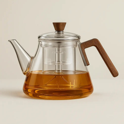 Aetheris Clear Glass Teapot with stainless steel infuser